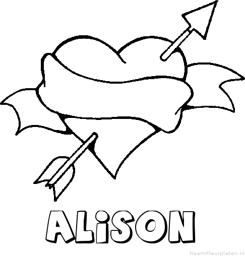 Alison liefde kleurplaat