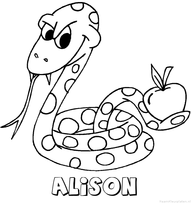 Alison slang kleurplaat