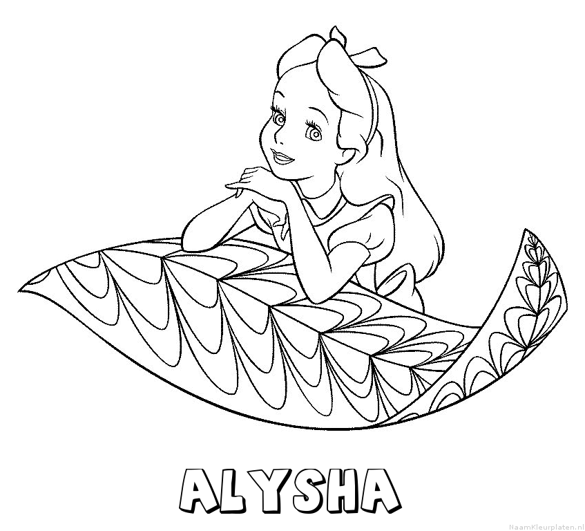 Alysha alice in wonderland kleurplaat