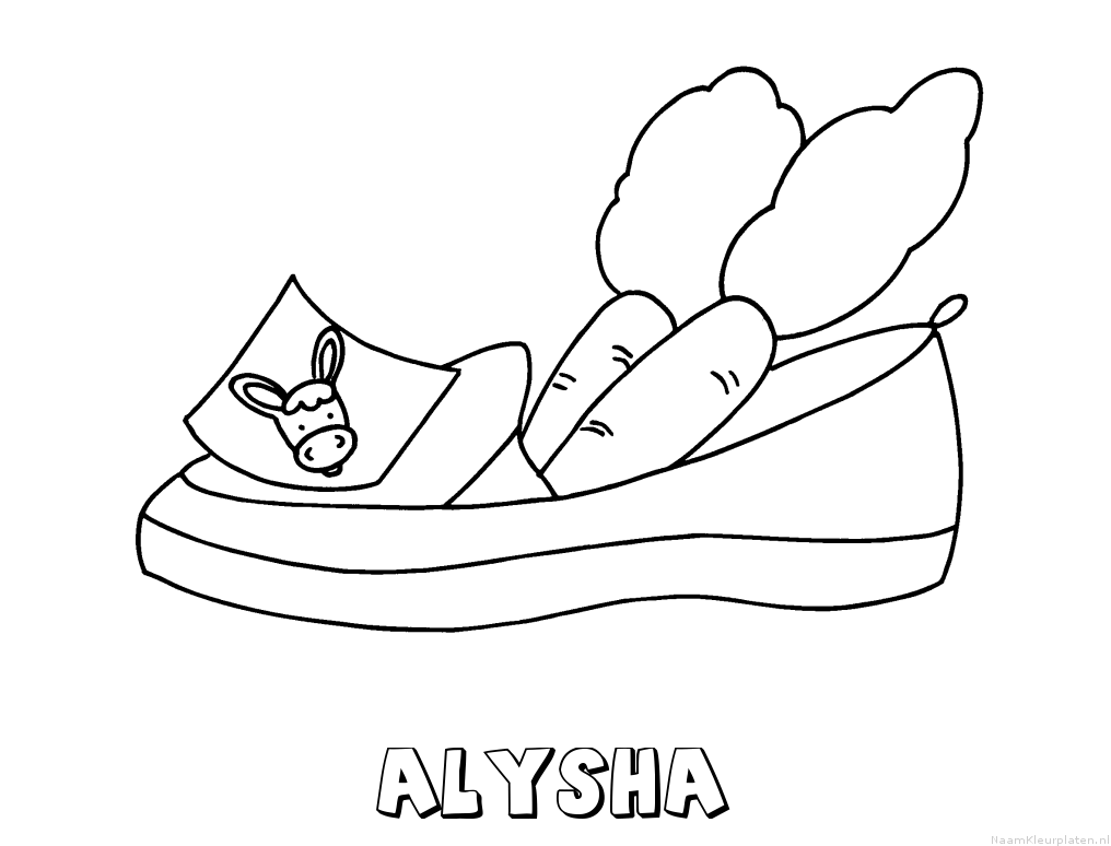 Alysha schoen zetten kleurplaat