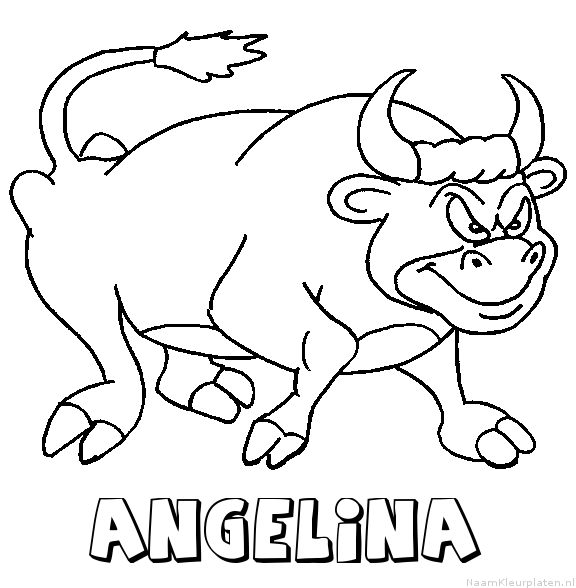 Angelina stier kleurplaat
