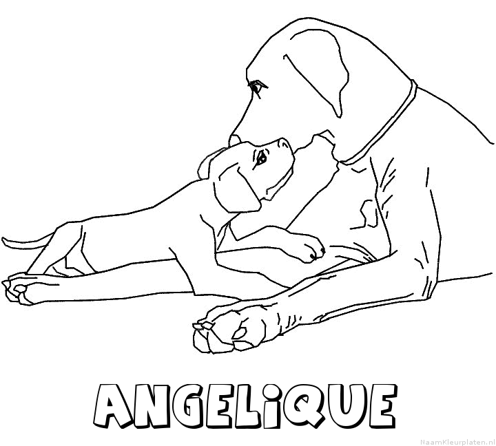 Angelique hond puppy kleurplaat