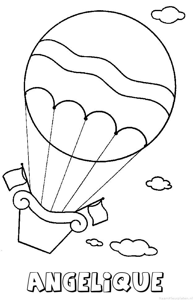 Angelique luchtballon kleurplaat