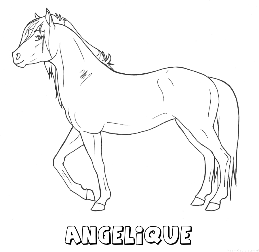 Angelique paard kleurplaat