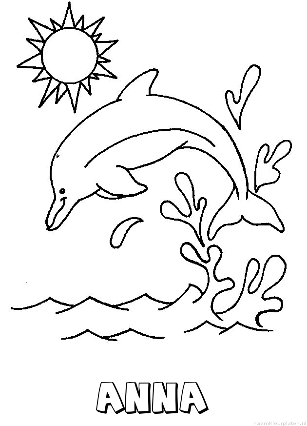 Anna dolfijn kleurplaat