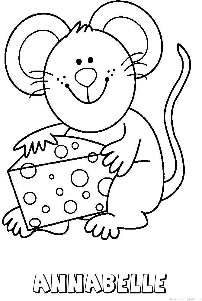 Annabelle muis kaas kleurplaat