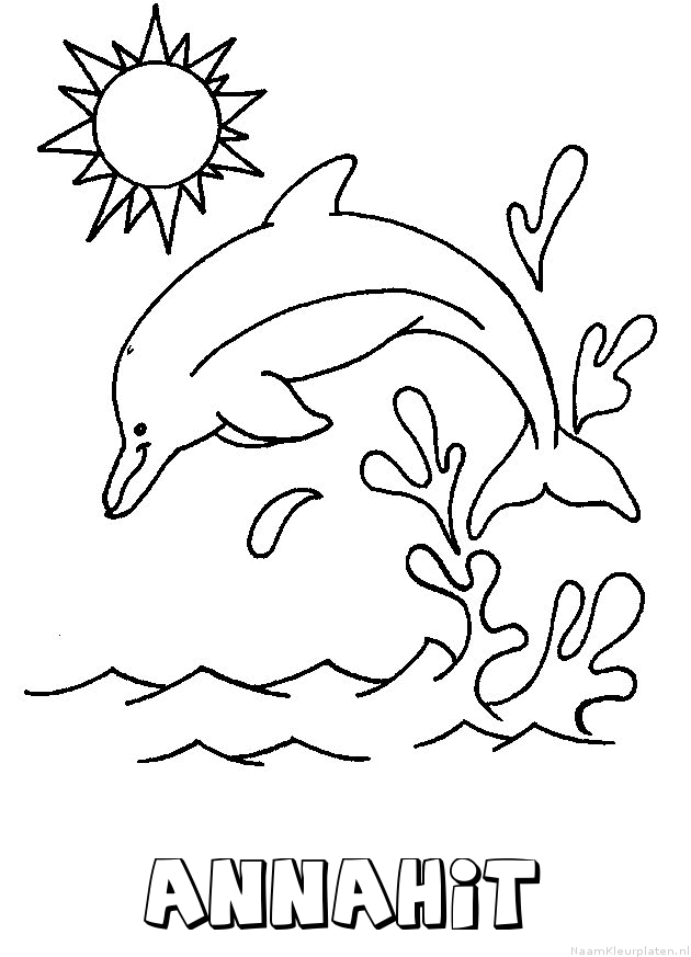 Annahit dolfijn kleurplaat