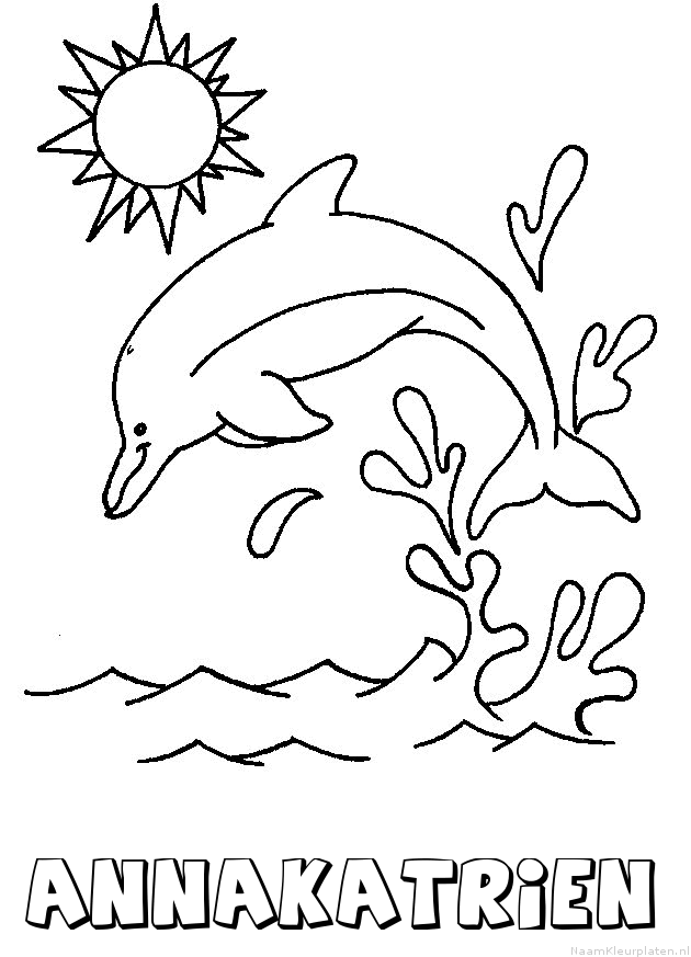 Annakatrien dolfijn kleurplaat