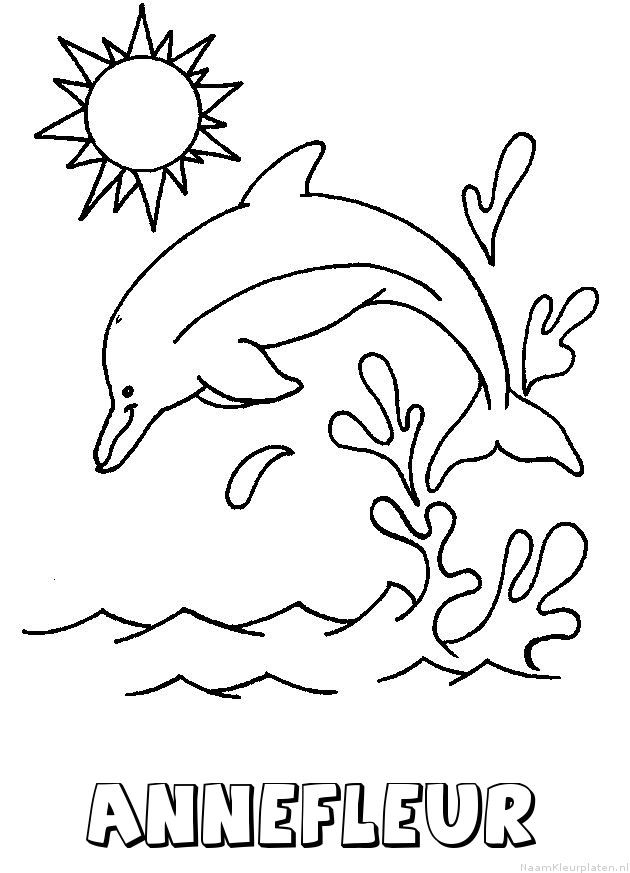 Annefleur dolfijn kleurplaat