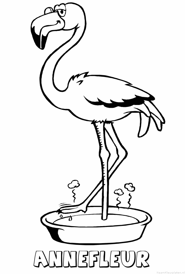 Annefleur flamingo kleurplaat
