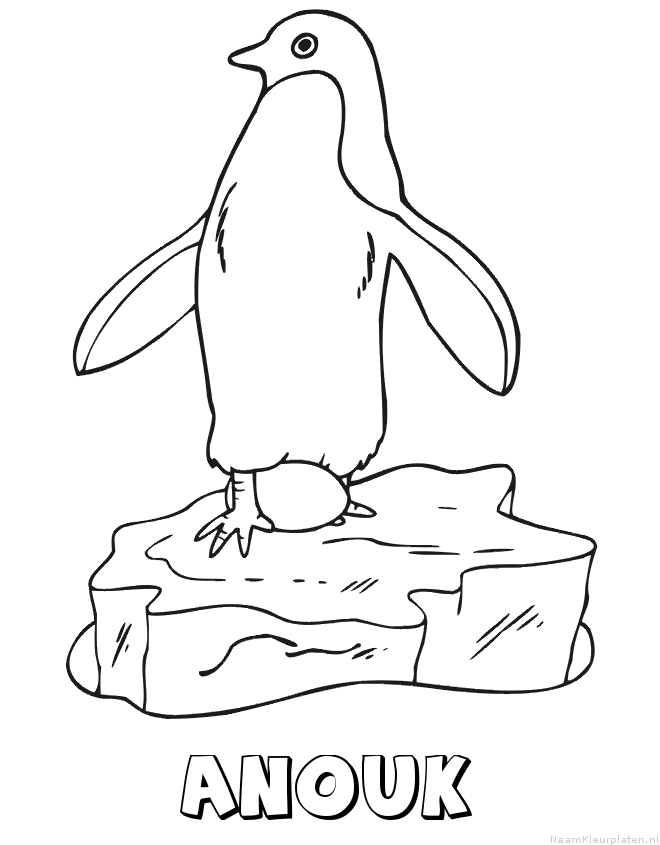 Anouk pinguin kleurplaat