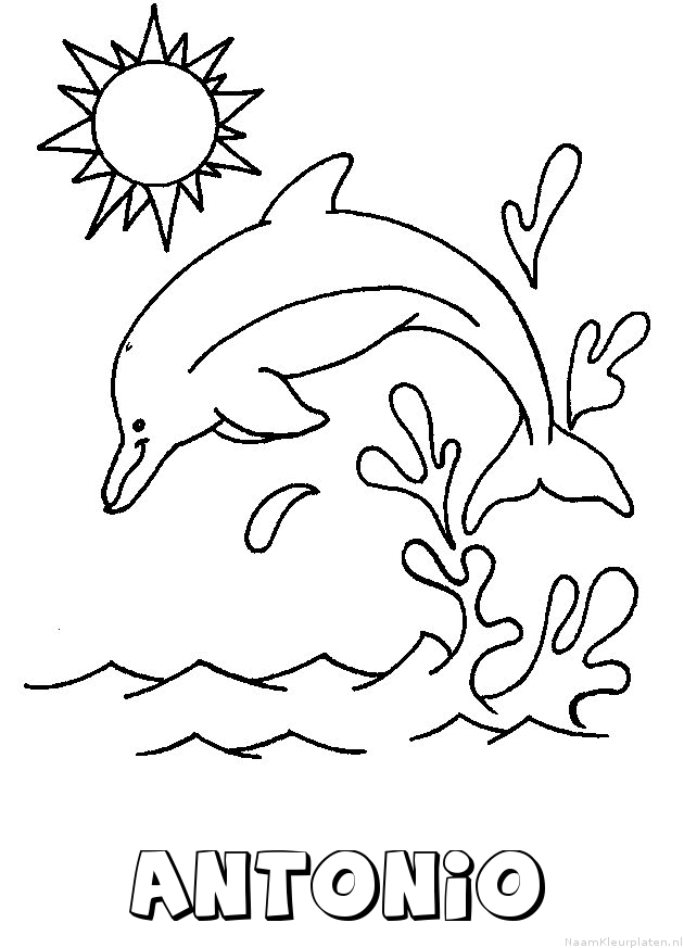Antonio dolfijn kleurplaat
