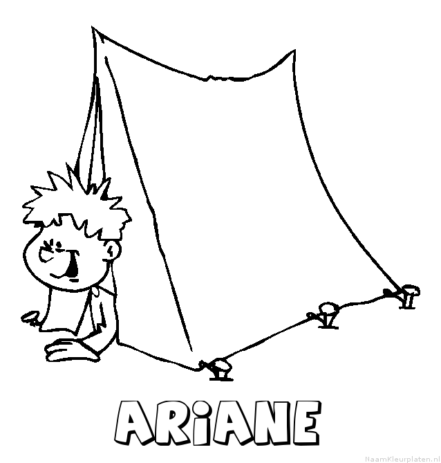 Ariane kamperen kleurplaat