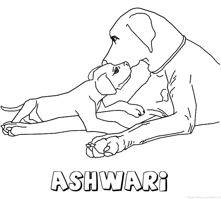 Ashwari hond puppy kleurplaat