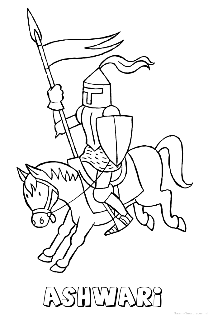 Ashwari ridder kleurplaat
