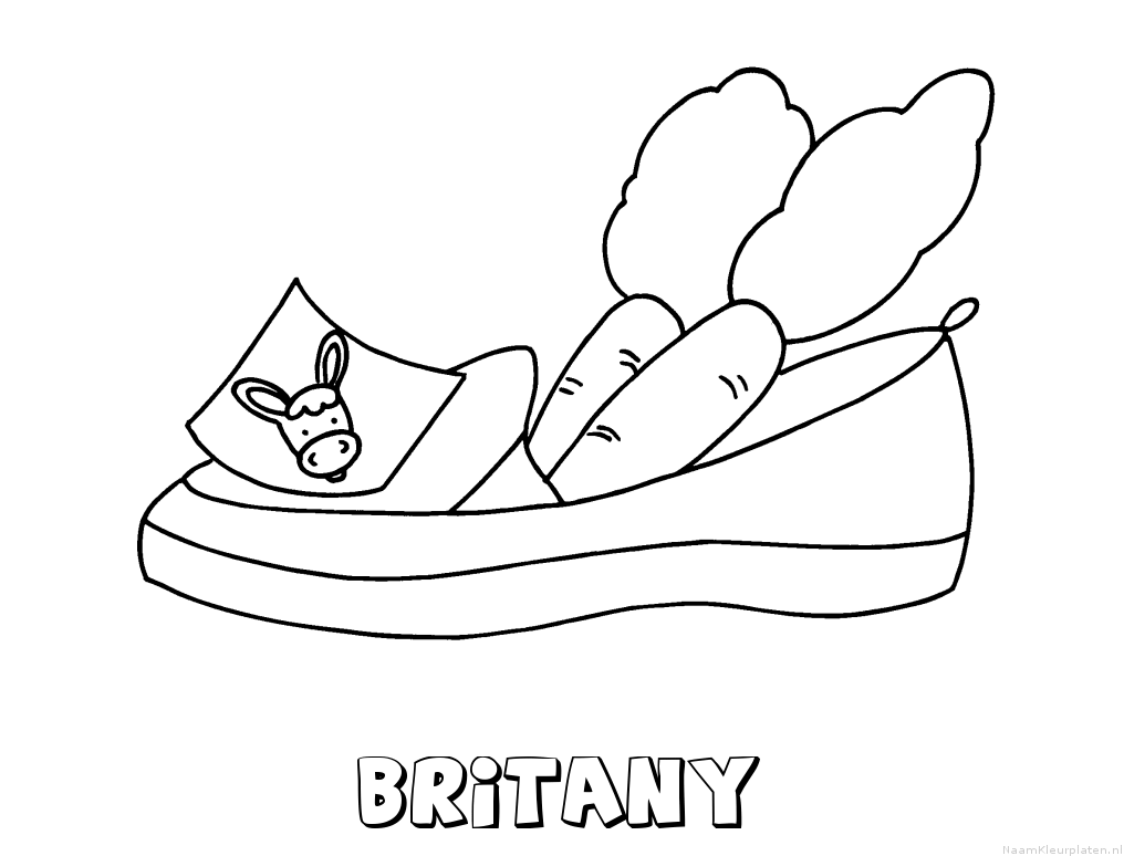 Britany schoen zetten kleurplaat