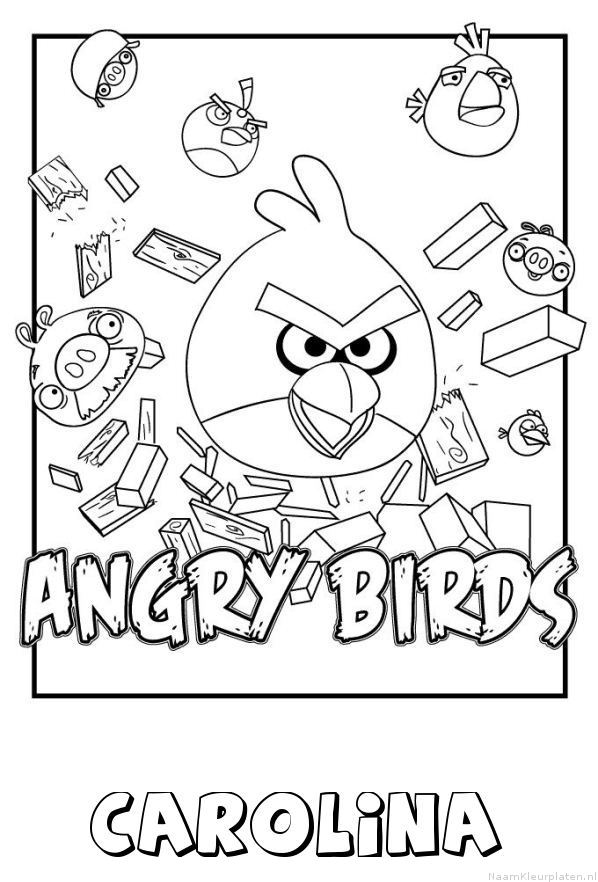 Carolina angry birds kleurplaat