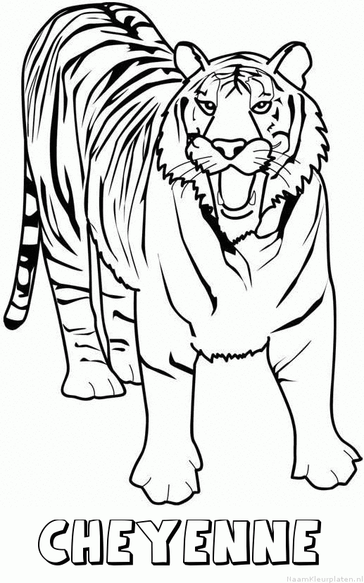 Cheyenne tijger 2 kleurplaat