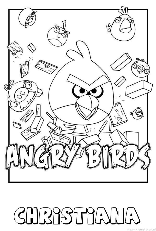 Christiana angry birds kleurplaat