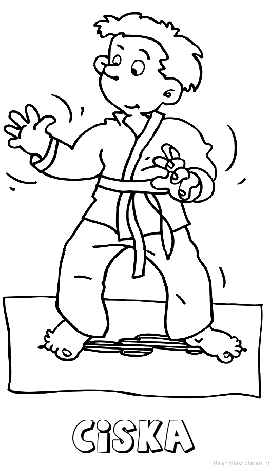 Ciska judo kleurplaat