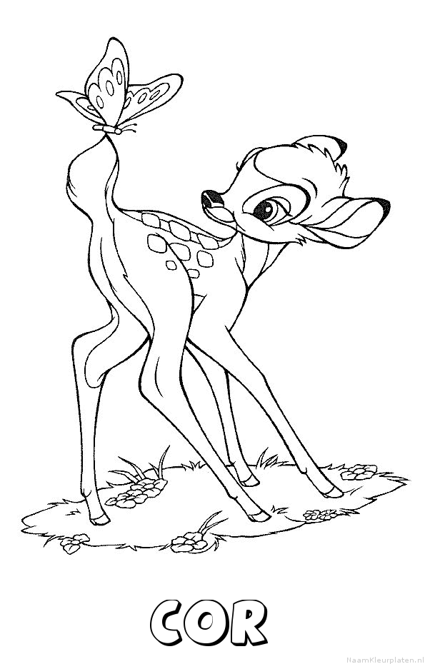 Cor bambi kleurplaat