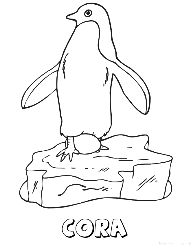 Cora pinguin kleurplaat