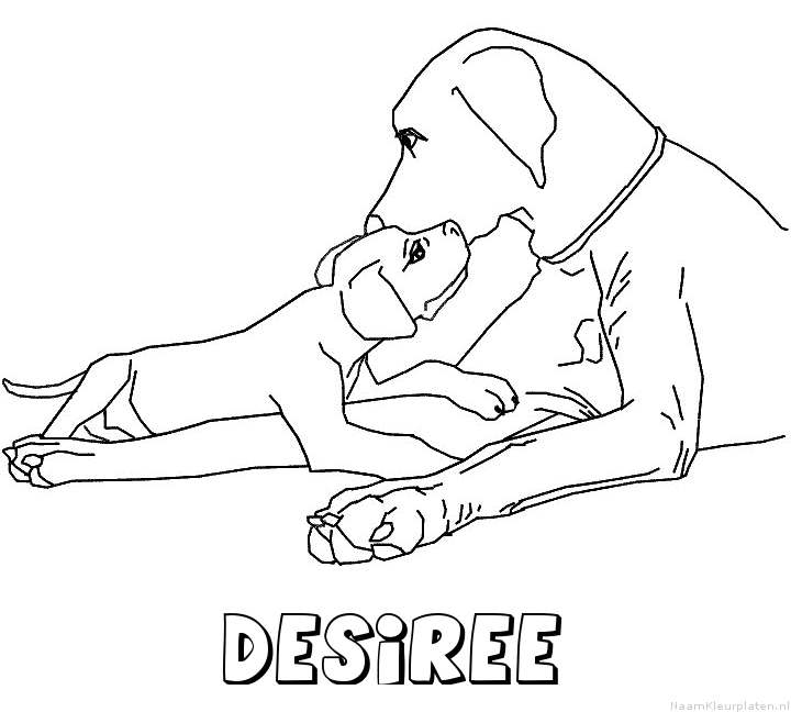 Desiree hond puppy kleurplaat
