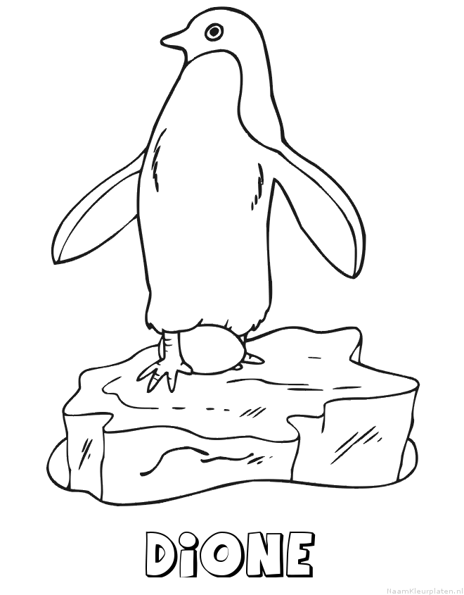 Dione pinguin kleurplaat