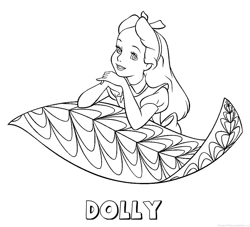 Dolly alice in wonderland kleurplaat