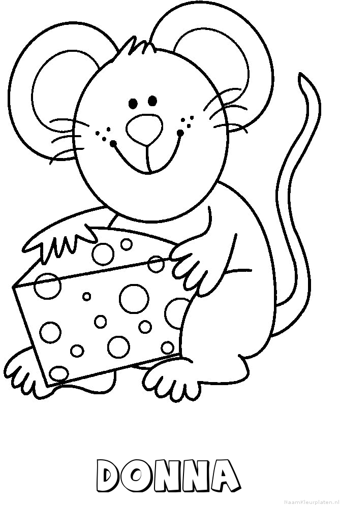 Donna muis kaas kleurplaat