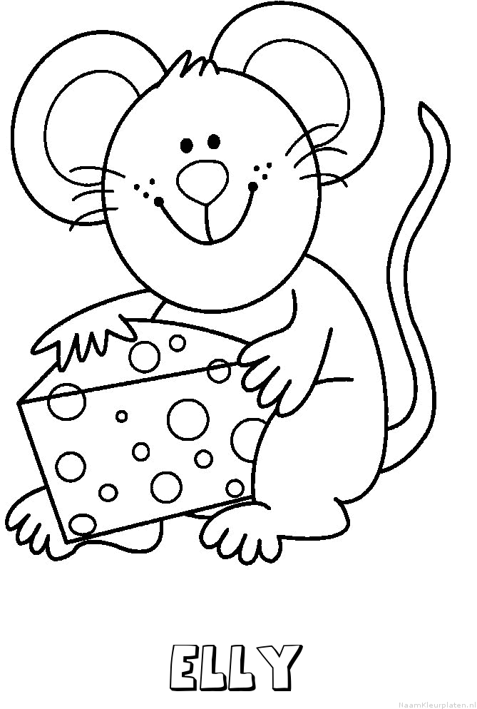Elly muis kaas kleurplaat