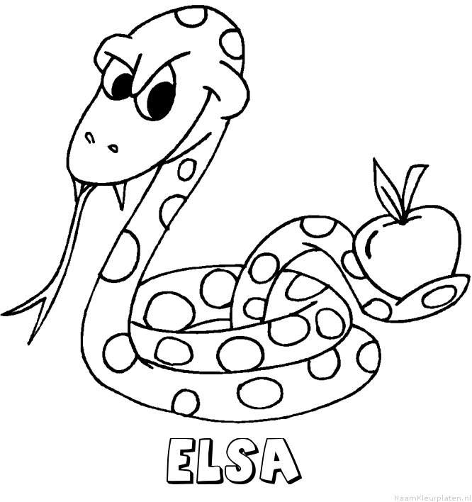 Elsa slang kleurplaat