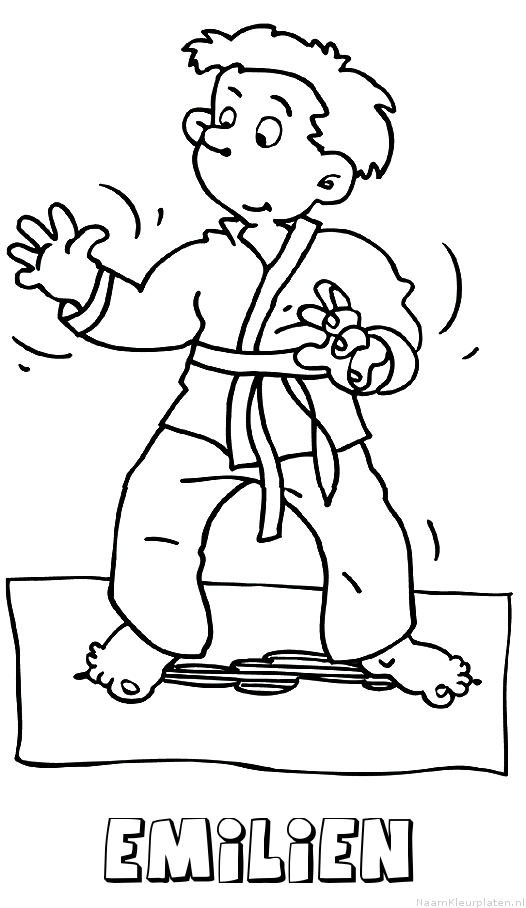 Emilien judo kleurplaat