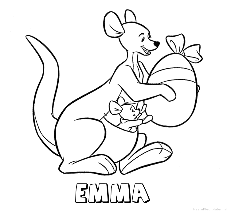 Emma kangoeroe kleurplaat