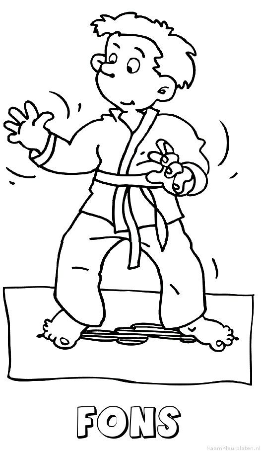 Fons judo kleurplaat