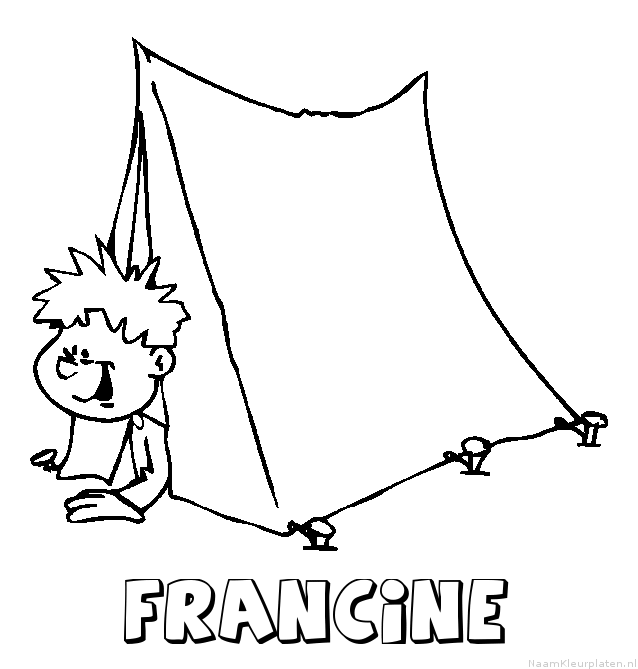 Francine kamperen kleurplaat