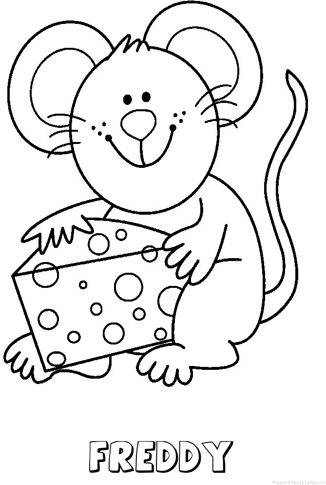 Freddy muis kaas kleurplaat