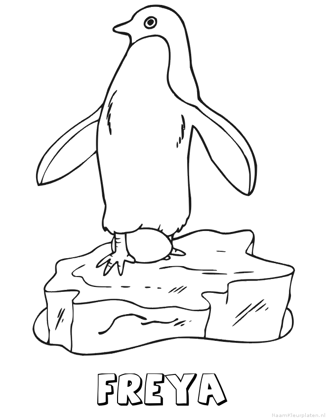 Freya pinguin kleurplaat