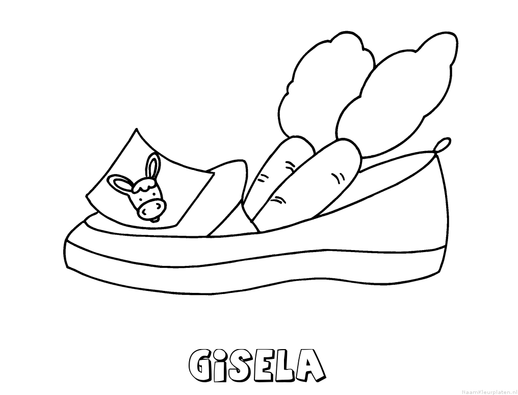 Gisela schoen zetten kleurplaat