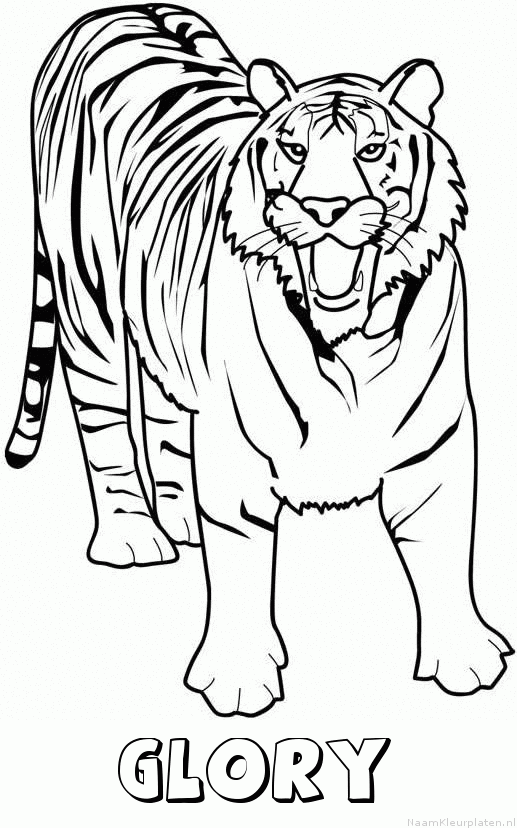 Glory tijger 2 kleurplaat