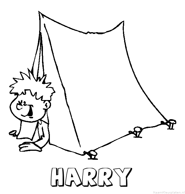 Harry kamperen kleurplaat