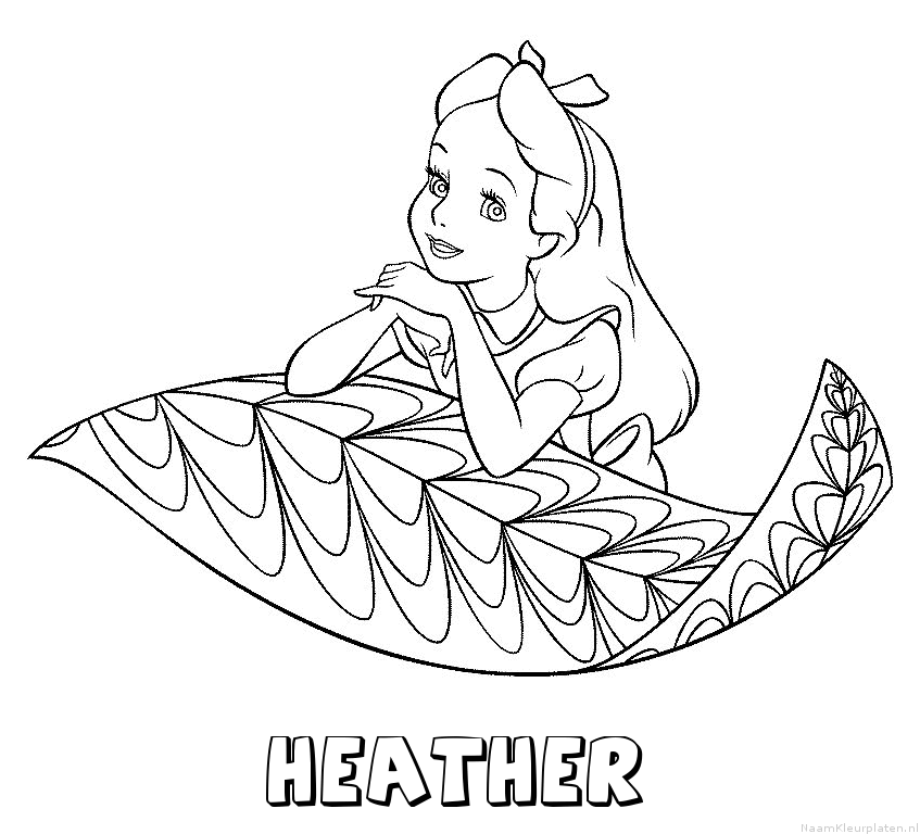 Heather alice in wonderland kleurplaat