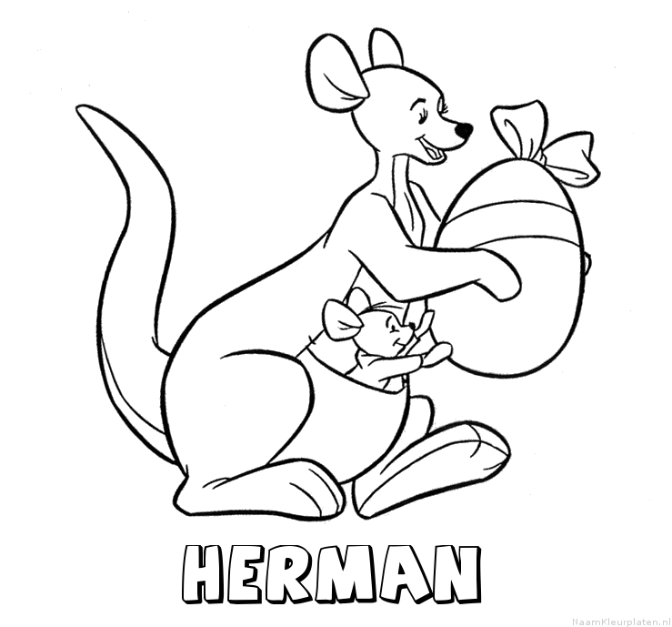 Herman kangoeroe kleurplaat