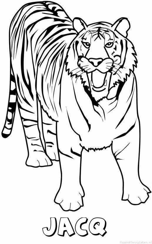 Jacq tijger 2 kleurplaat