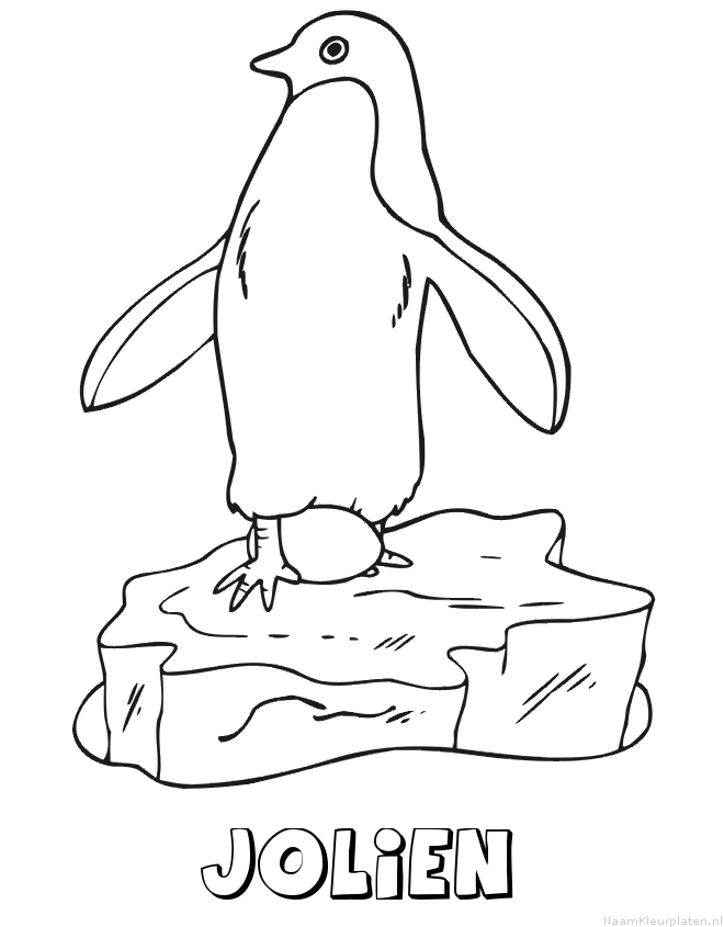 Jolien pinguin kleurplaat