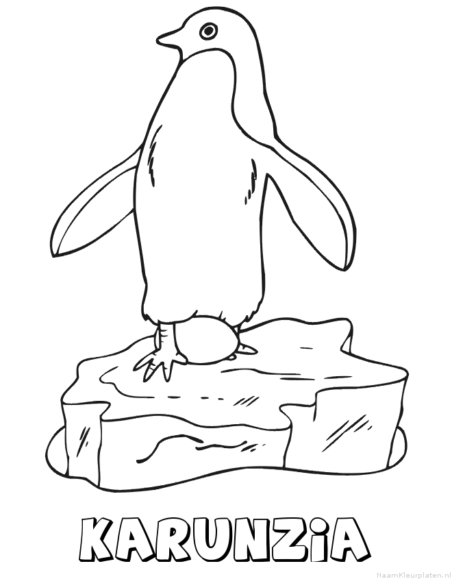 Karunzia pinguin kleurplaat