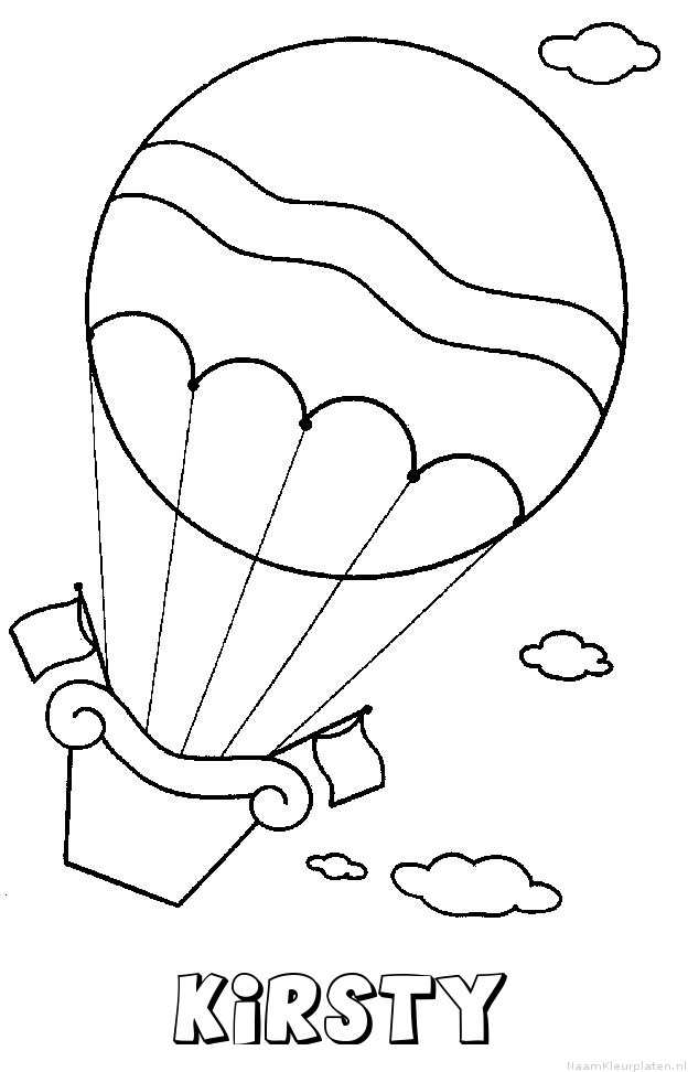 Kirsty luchtballon kleurplaat
