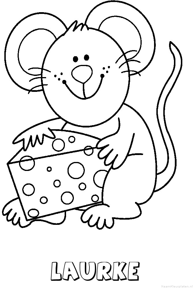 Laurke muis kaas kleurplaat