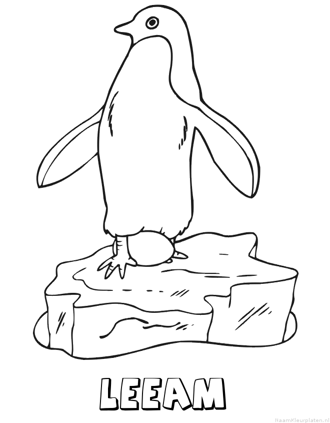 Leeam pinguin kleurplaat