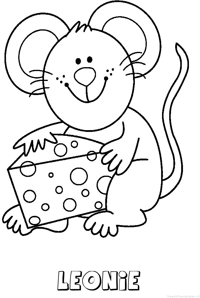 Leonie muis kaas kleurplaat